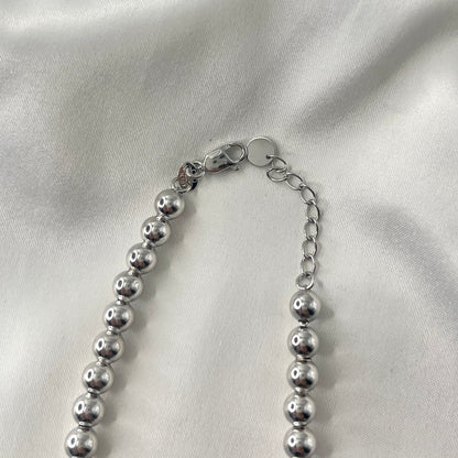 White Gold Bead Bracelet BR-101