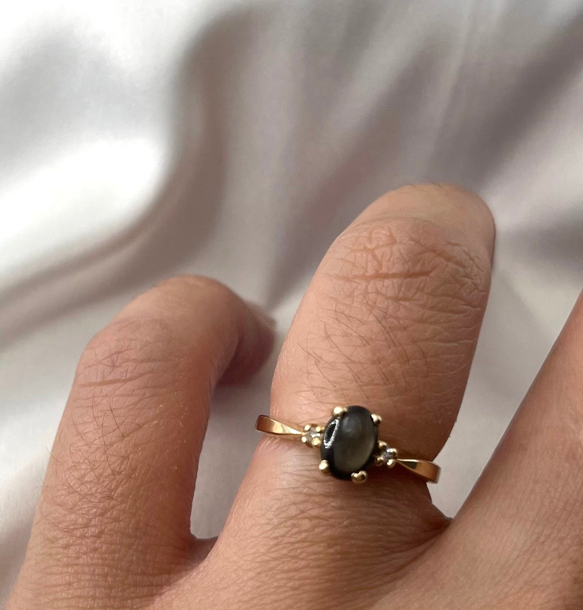 Black Onyx Diamond Ring RG079