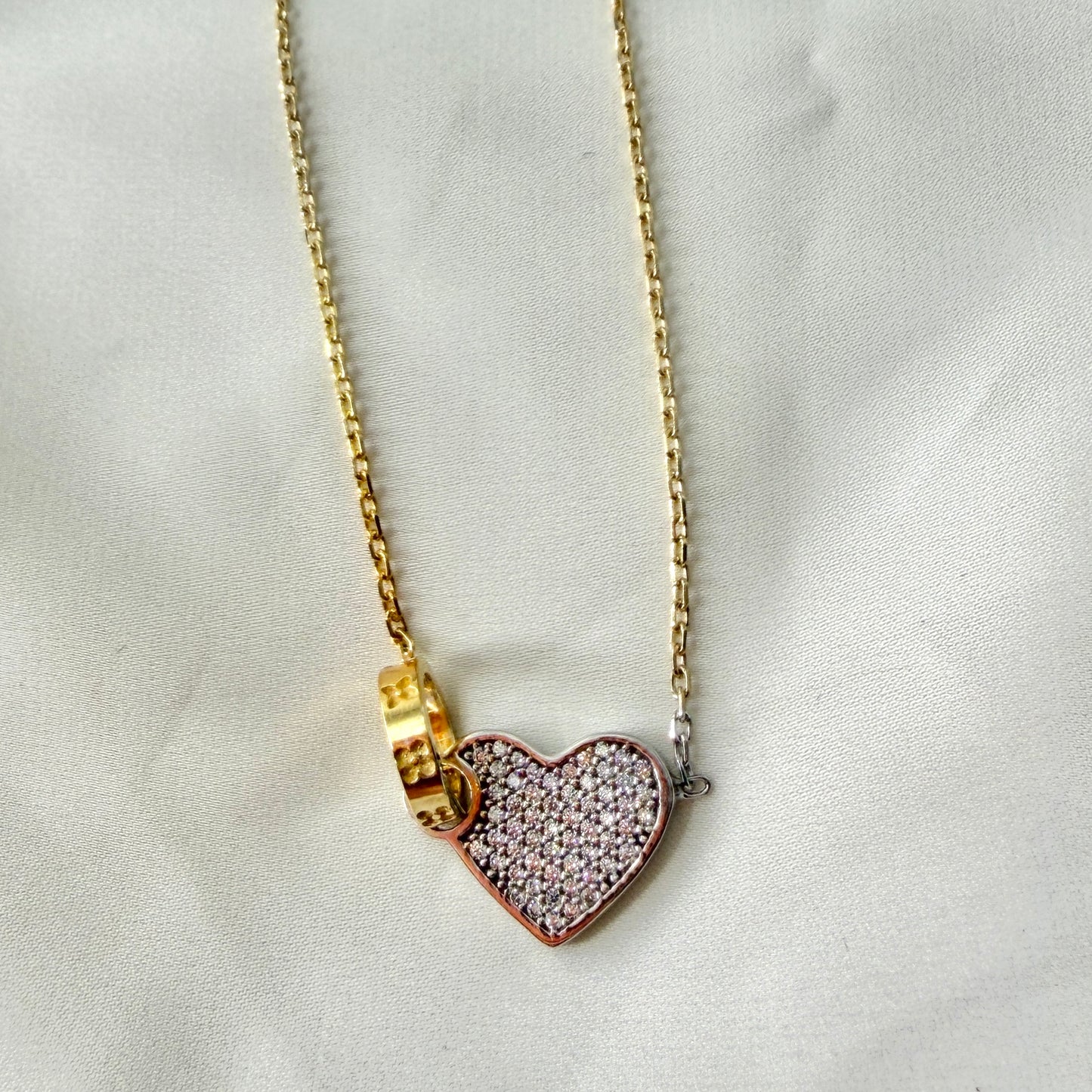 Zirconia Heart Pave Choker NL205