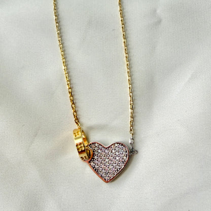 Zirconia Heart Pave Choker NL205