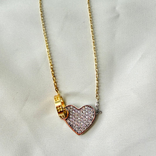 Zirconia Heart Pave Choker NL205