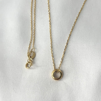 Ring Pendant Necklace Yellow Gold NL180