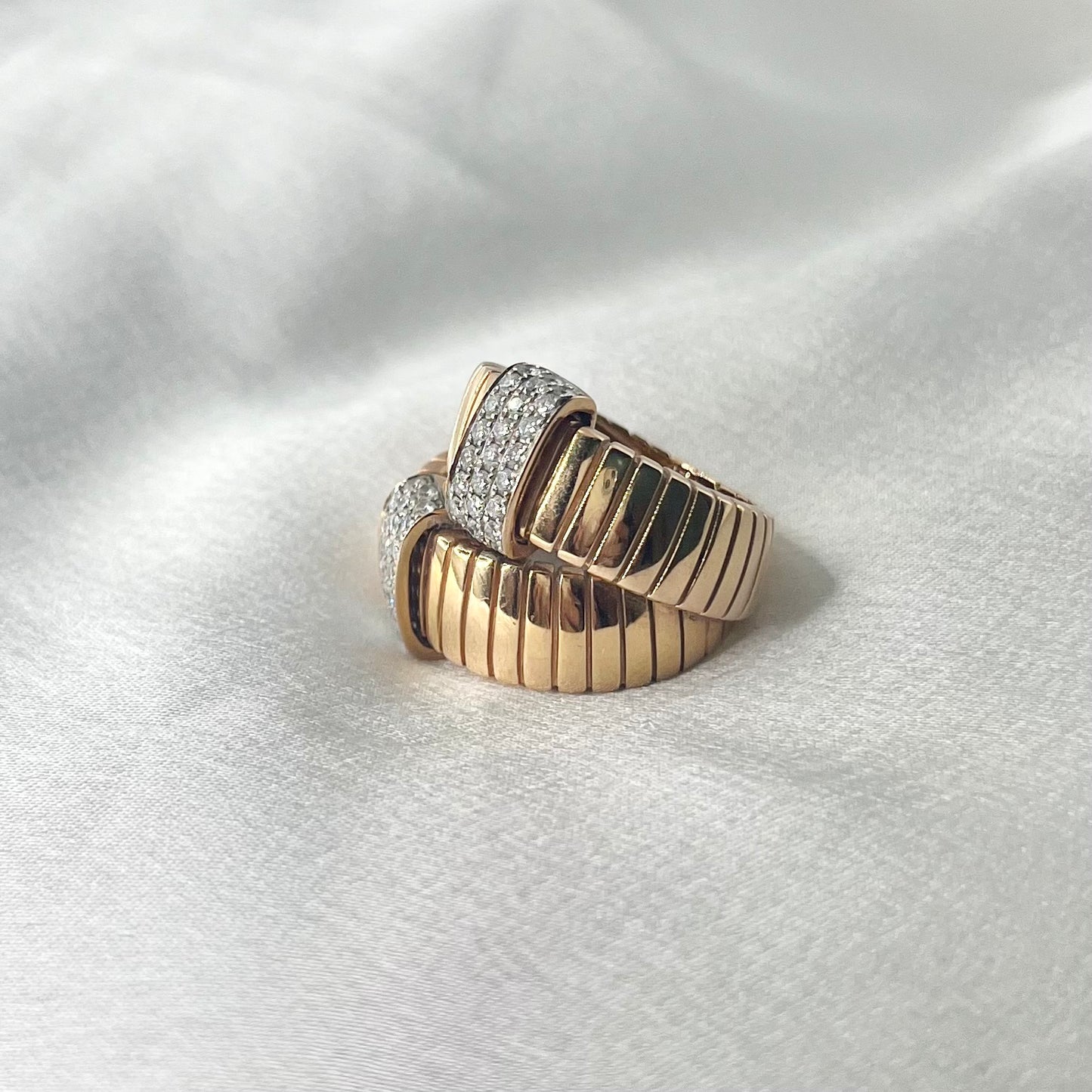 Intertwined Diamond Rose Gold Ring RG088