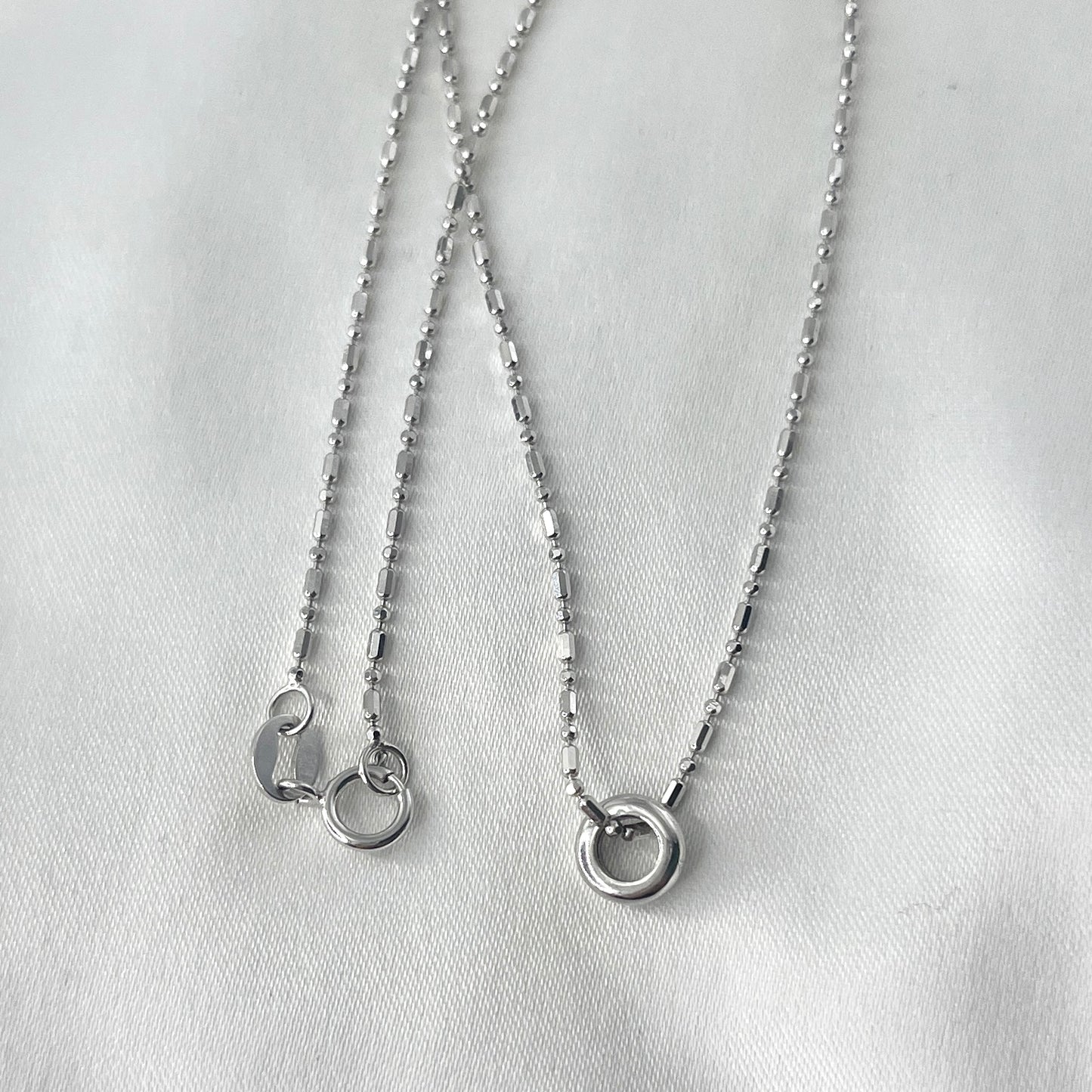 Ring Pendant Necklace White Gold NL181