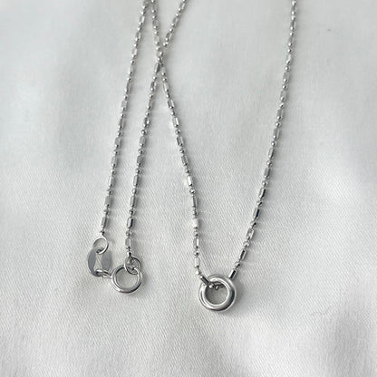 Ring Pendant Necklace White Gold NL181