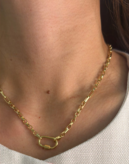 Paperclip Carabiner Necklace NL197