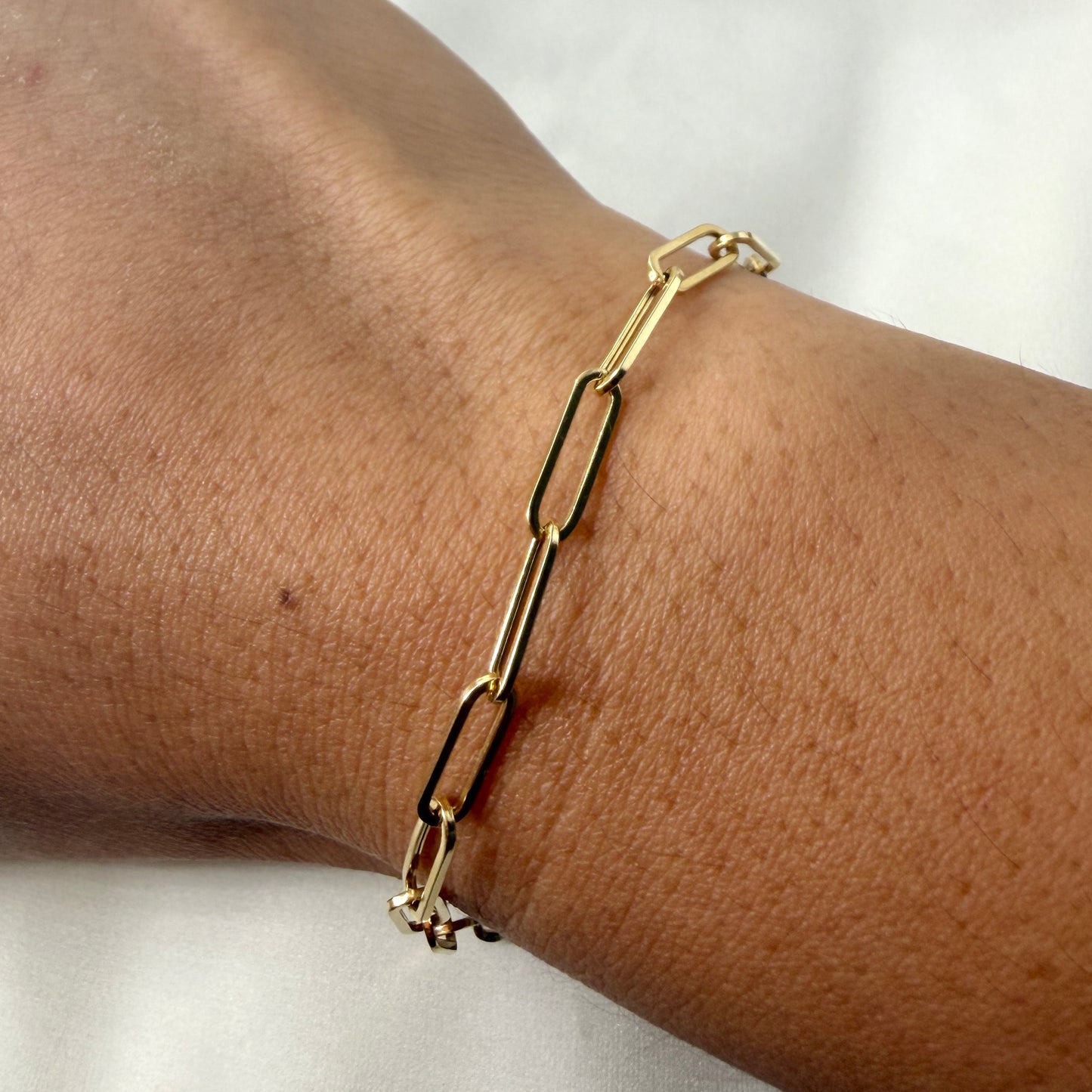 Paperclip Bracelet Yellow Gold BR122