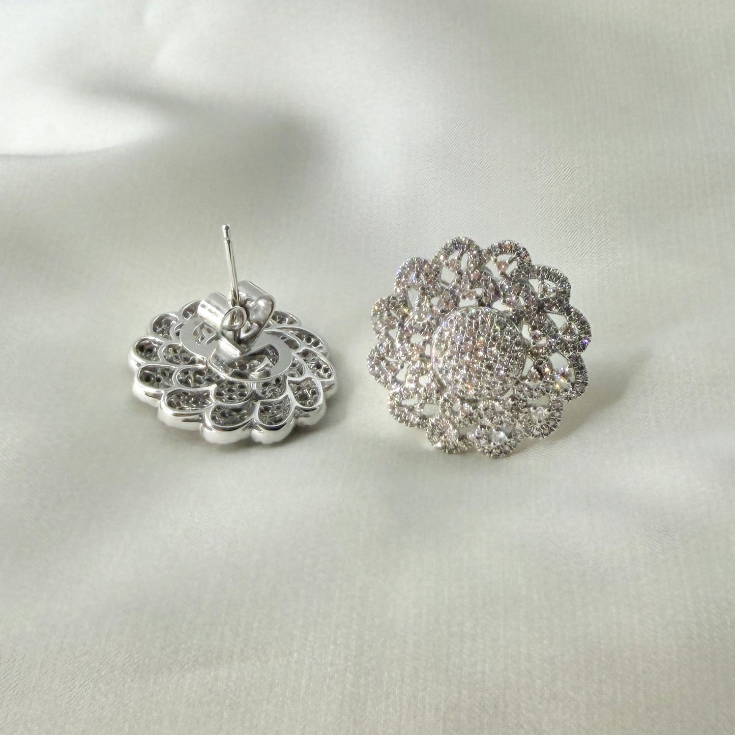 Oversized Cluster Diamond Earrings DE036