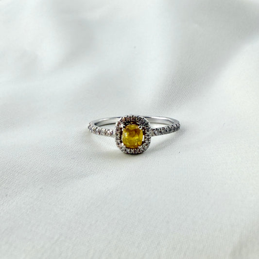 Natural Citrine Diamond Ring RG026