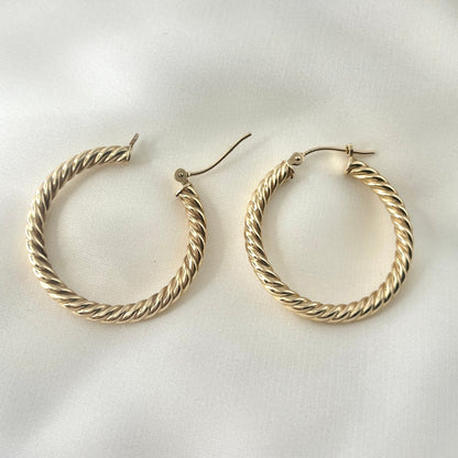 Twisted Rope Hoop Earrings GE004