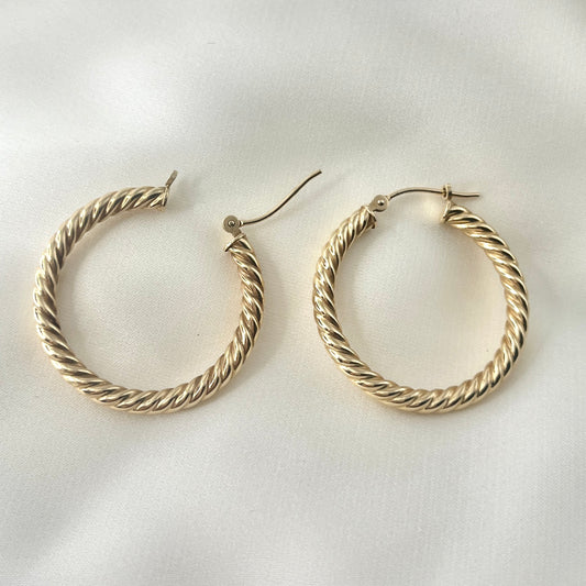 Twisted Rope Hoop Earrings GE004