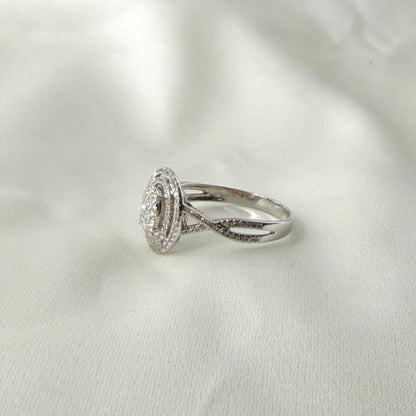 Double Halo Spiral Diamond Ring RG032