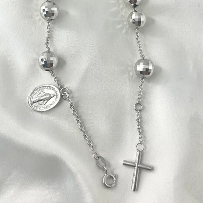 Rosary Bracelet White Gold BR069