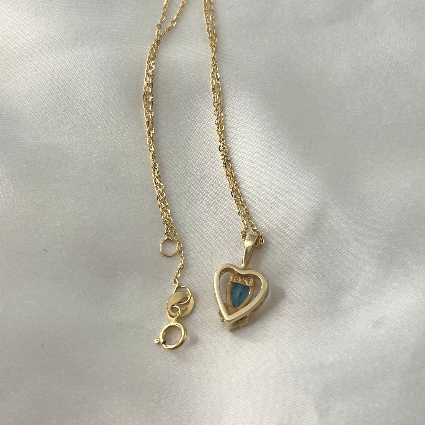 Blue Topaz Heart Necklace NL107