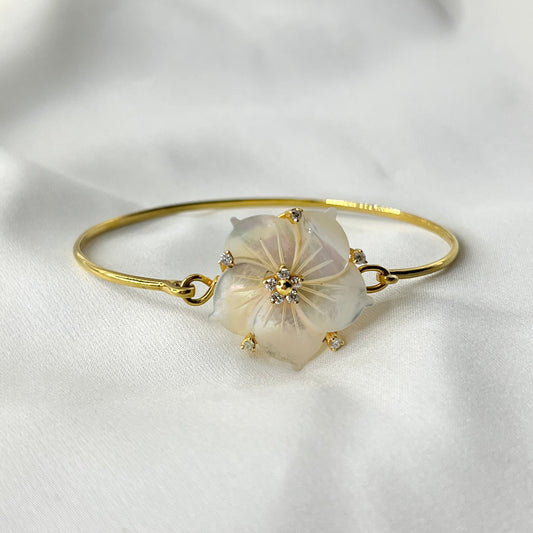 Mother of Pearl Diamond Bangle BR112