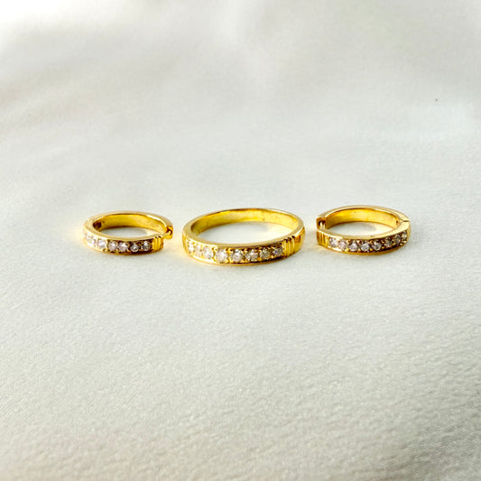 Yellow Gold Diamond Creolle Set ST080