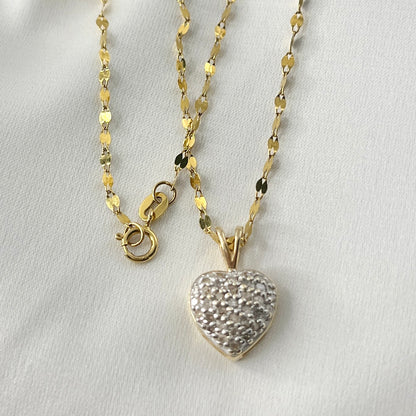 Studded Diamond Heart Necklace NL190