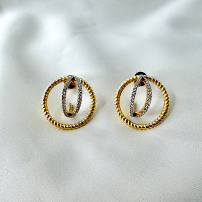Round Spiral Rope Diamond Earrings DE049
