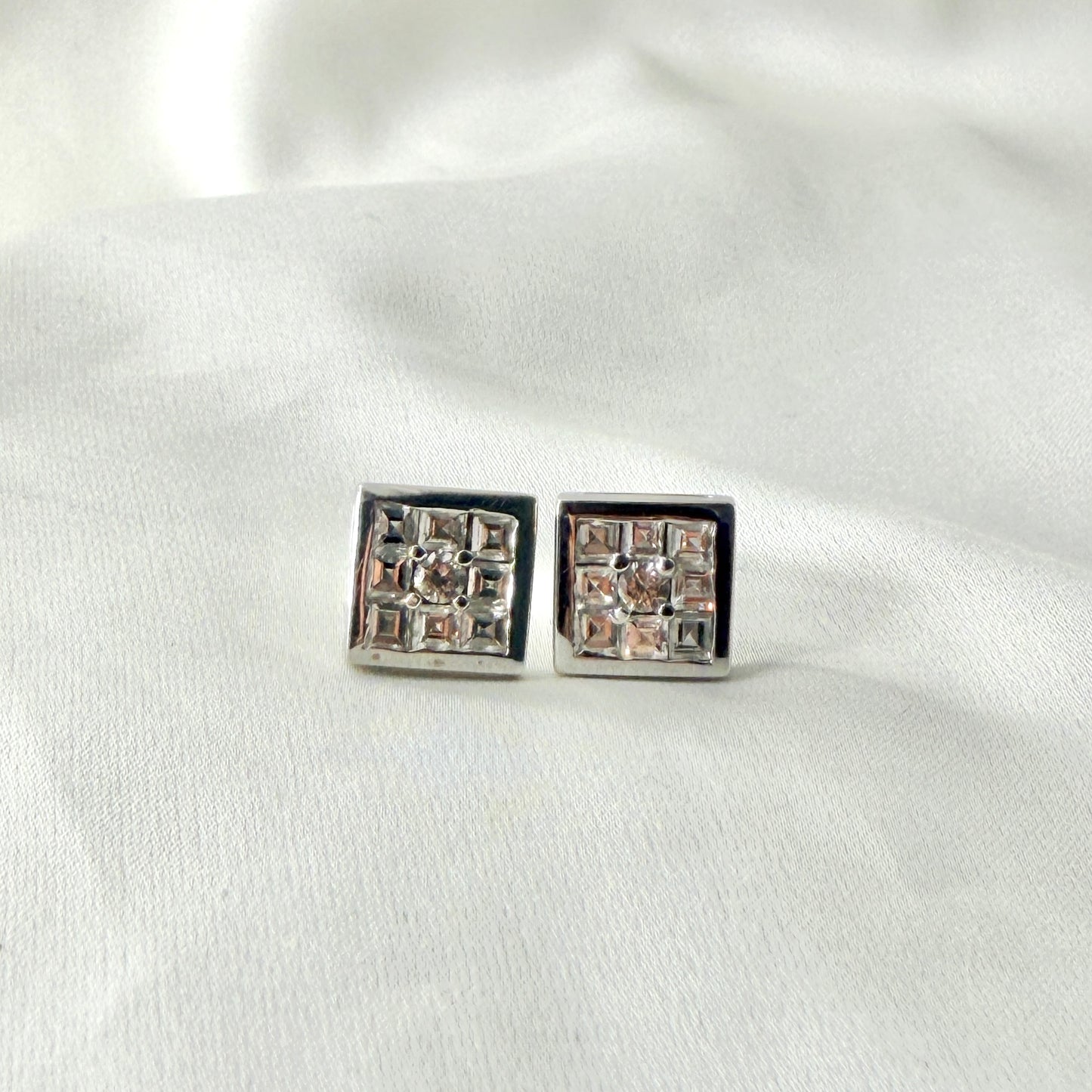 Emerald Cut Illusion Earrings DE037