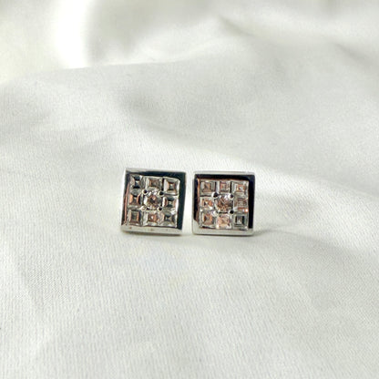 Emerald Cut Illusion Earrings DE037
