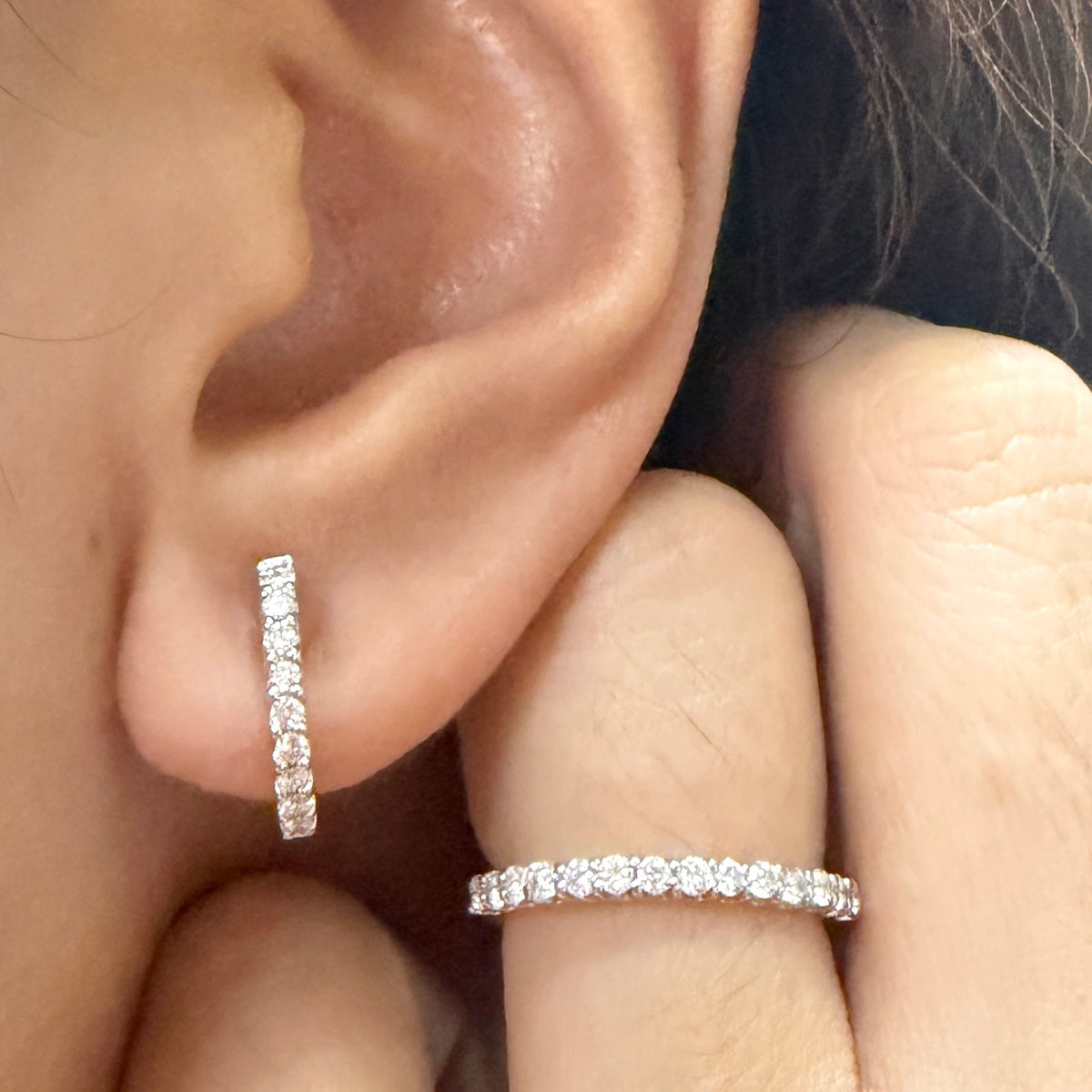 White Gold Creole Set ST081