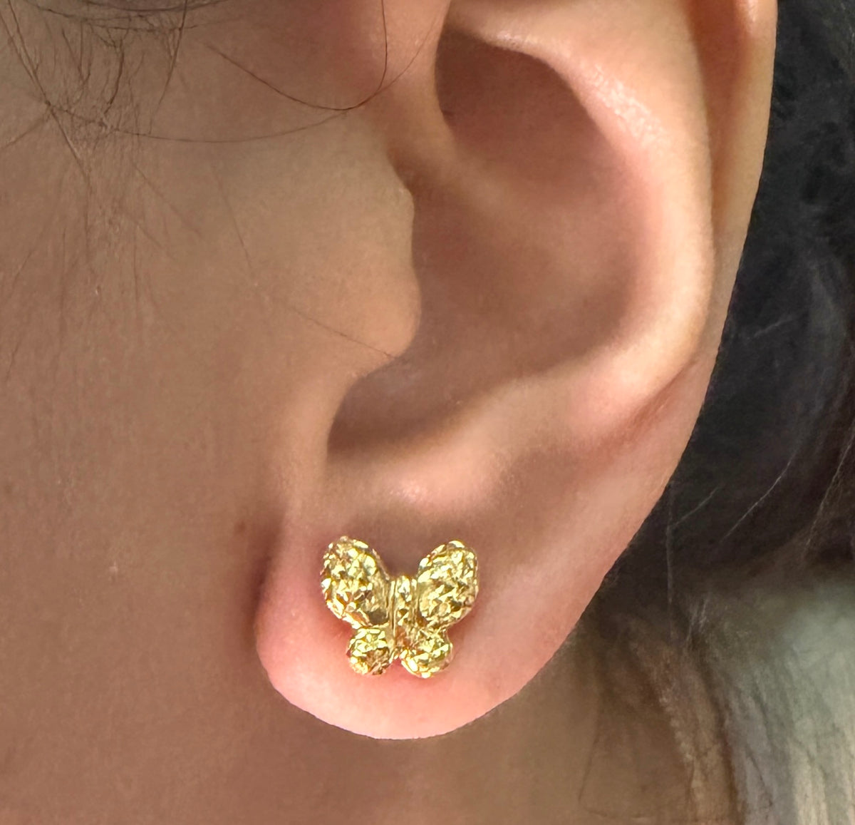 Butterfly Yellow Gold Earrings ER018