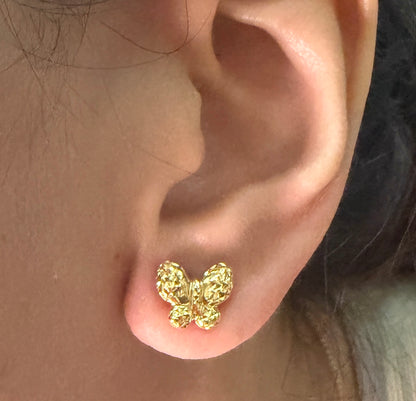 Butterfly Yellow Gold Earrings ER018