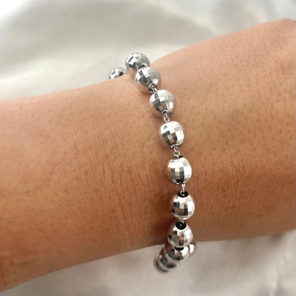 Rosary Bracelet White Gold BR069