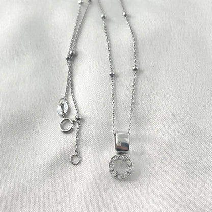 Drop Circle Diamond Necklace NL165