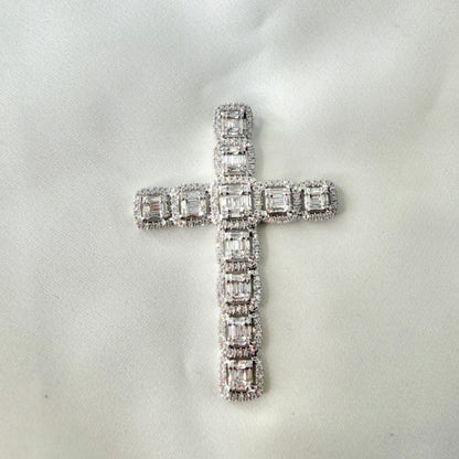 Oversized Cross Baguette Pendant DPD043