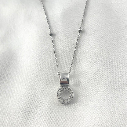 Drop Circle Diamond Necklace NL165