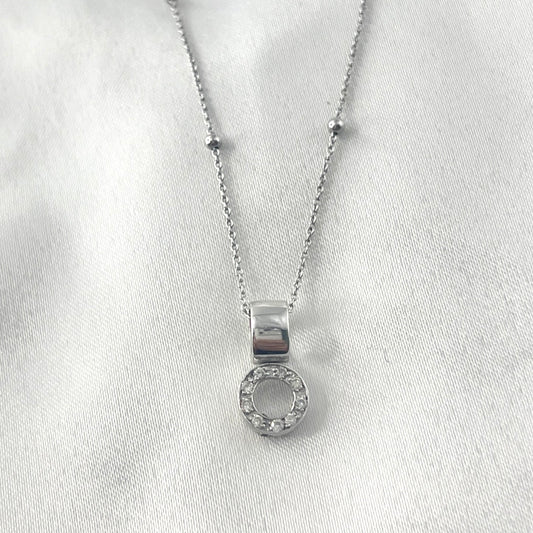 Drop Circle Diamond Necklace NL165