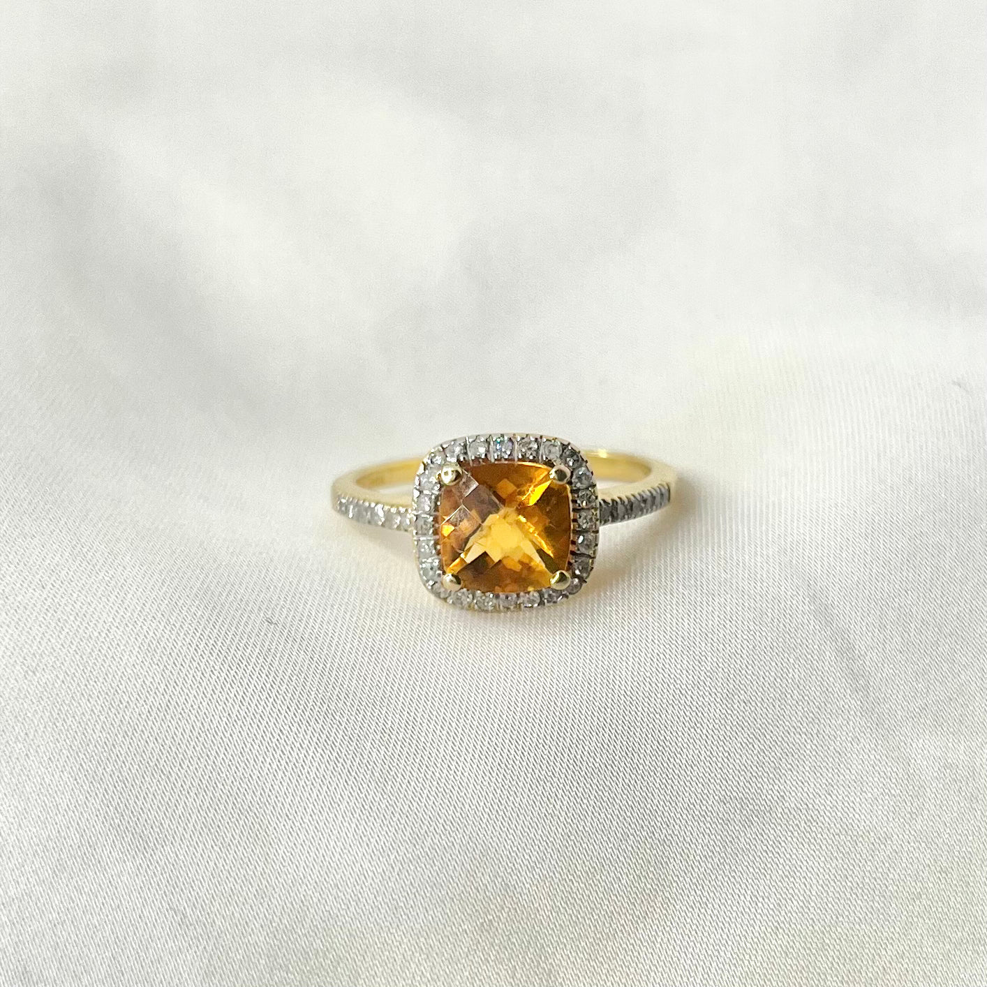 Citrine Birthstone Diamond Ring RG034