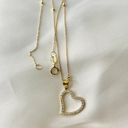 Heart Zirconia Bead Necklace NL063