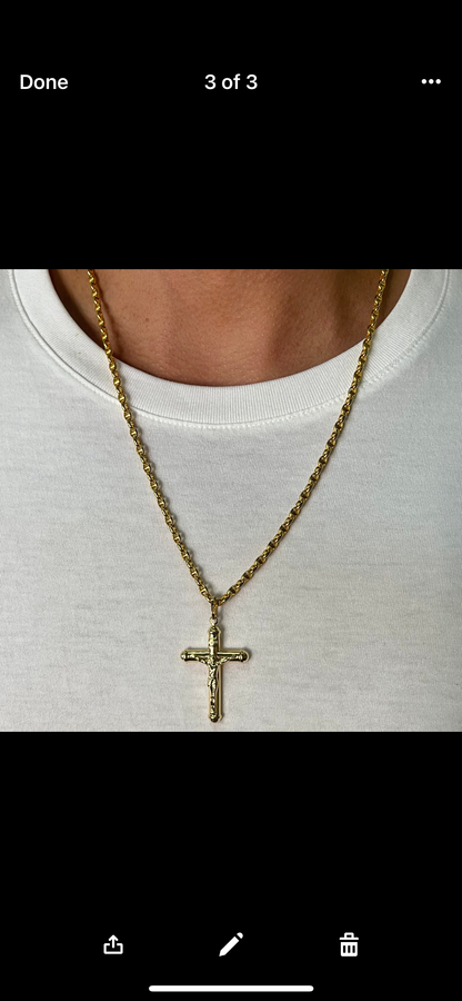 Chain Necklace with Cross Pendant Men MN002