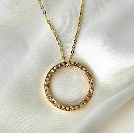 Pave Open Round Necklace NL004