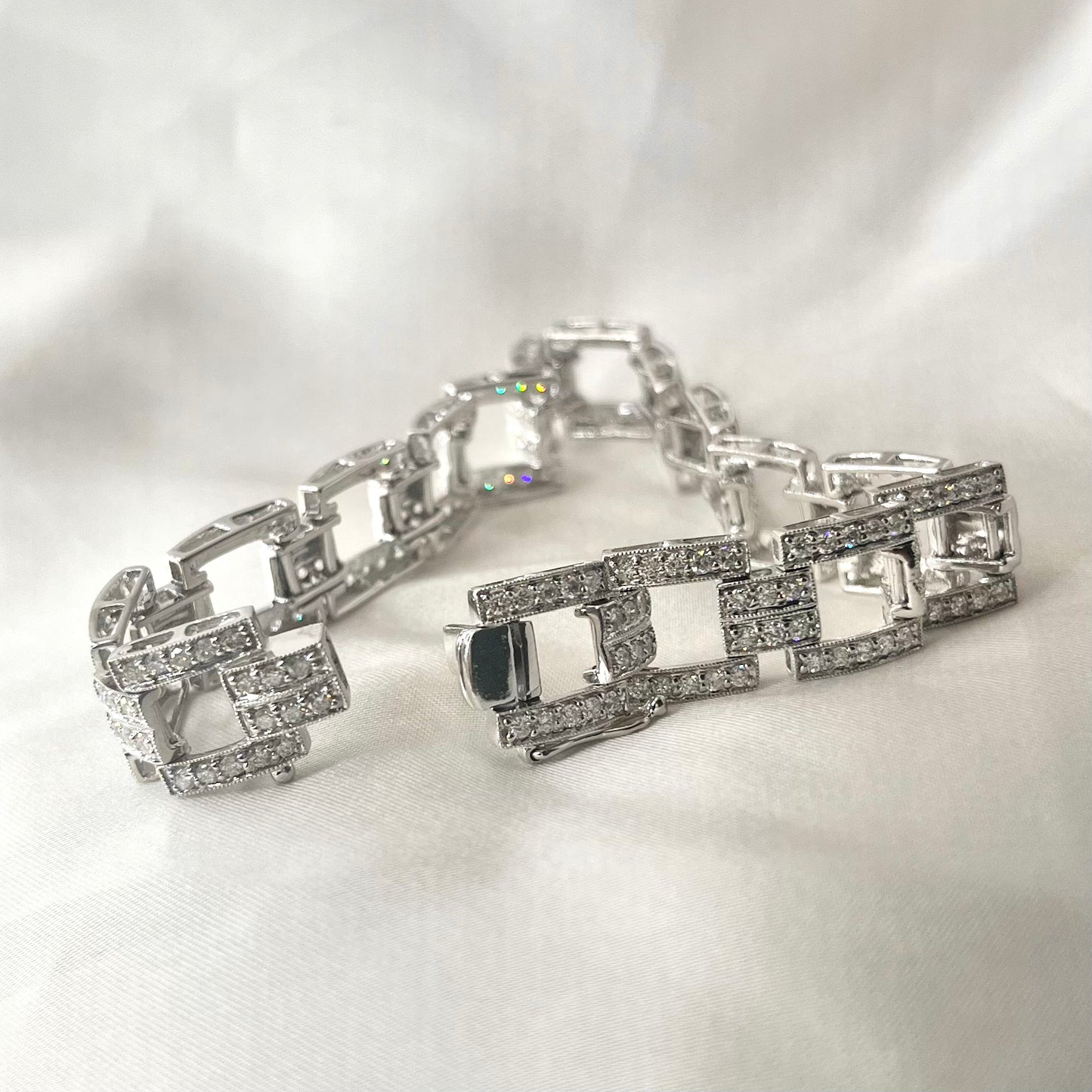 Square Shaped Diamond Tennis Bracelet BR035