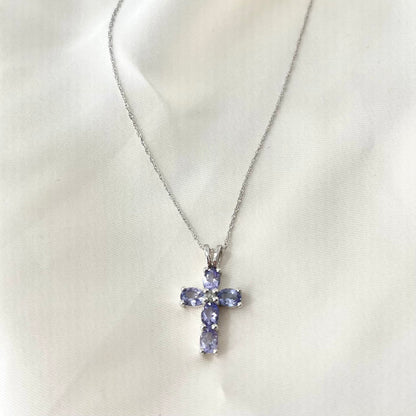 Amethyst Cross Necklace NL042