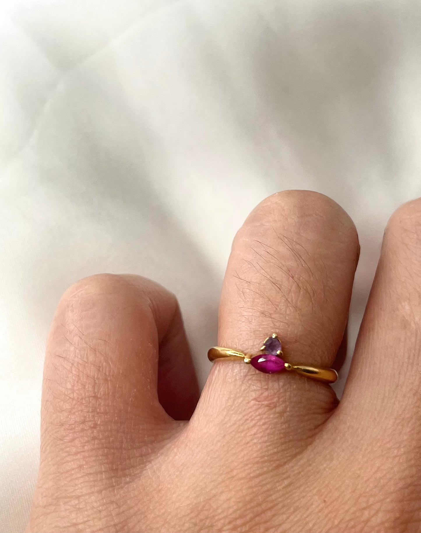 Minimalist Ruby/Amethyst Ring RG055