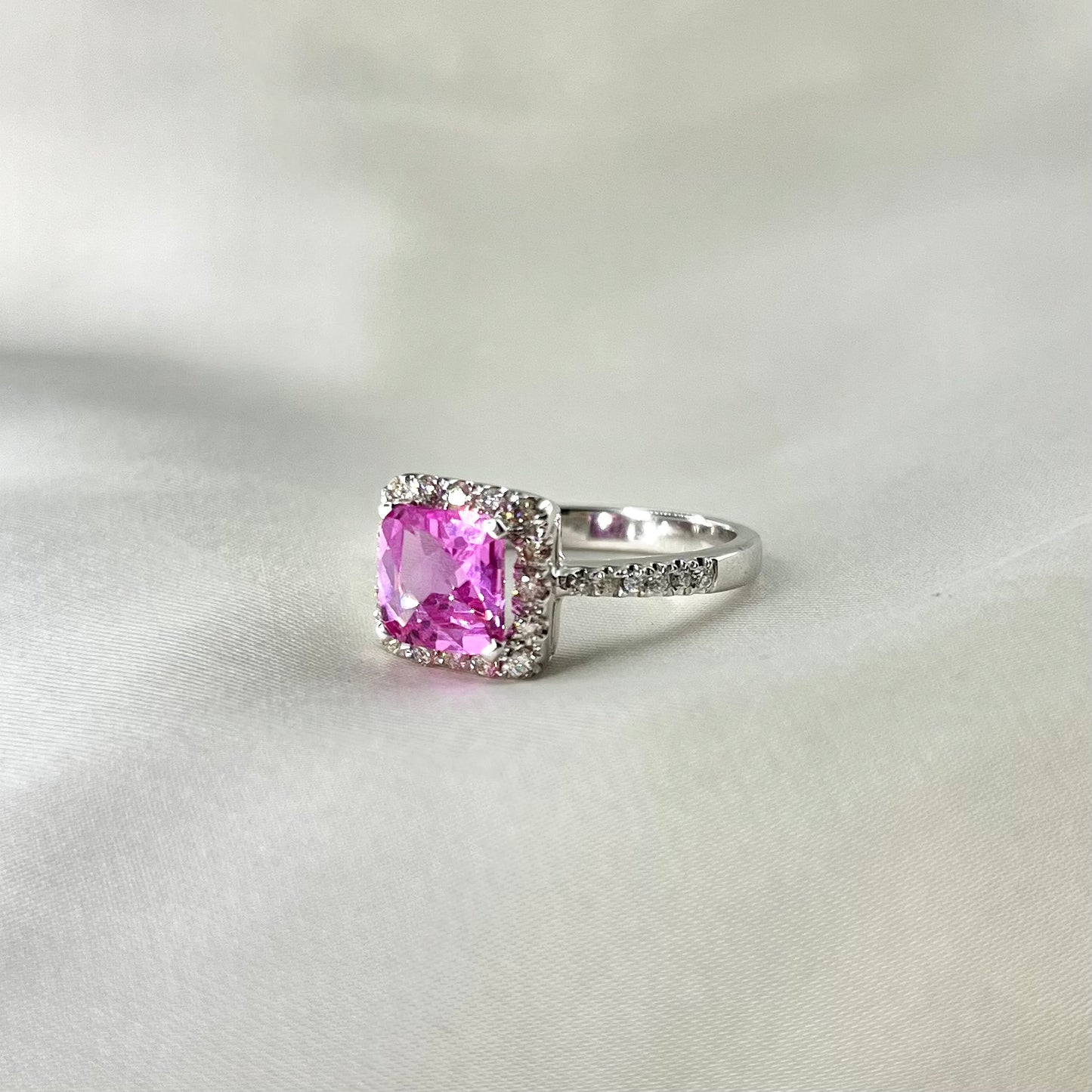 Pink Topaz Diamond Ring RG033