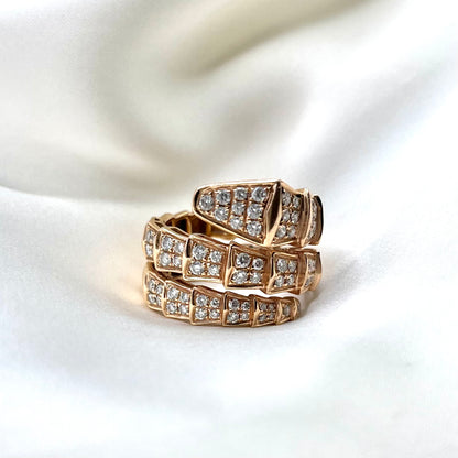 Rose Gold Serpent Diamond Ring RG014