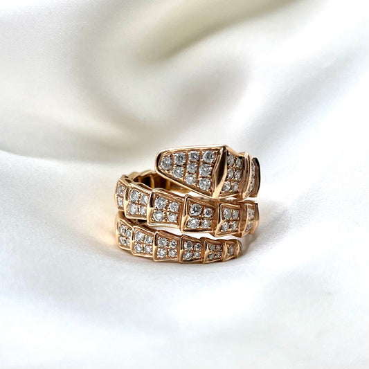 Rose Gold Serpent Diamond Ring RG014