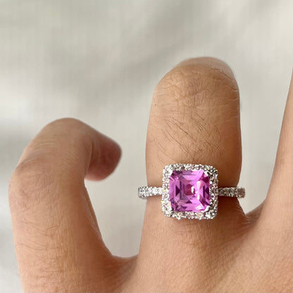 Pink Topaz Diamond Ring RG033