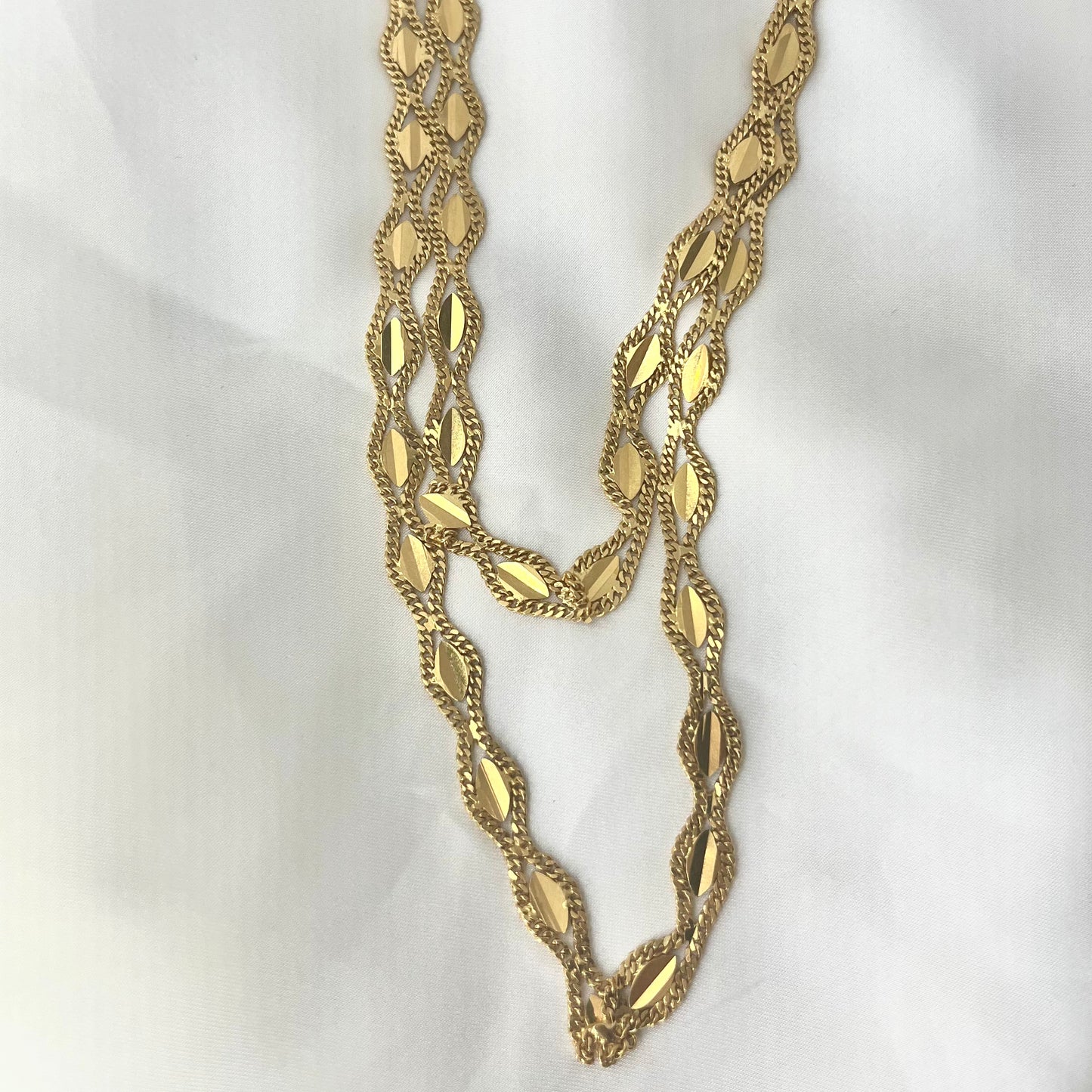 Vintage Textured Long Necklace NL048