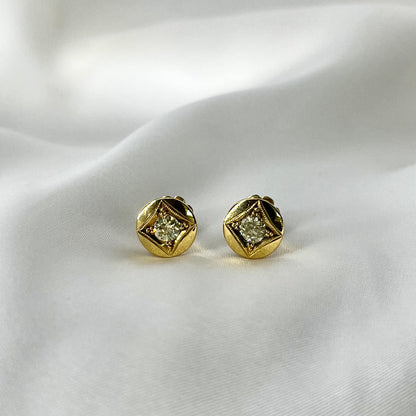 Vintage Screw Type Diamond Earrings ER030