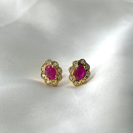 Ruby Birthstone Earrings ER041