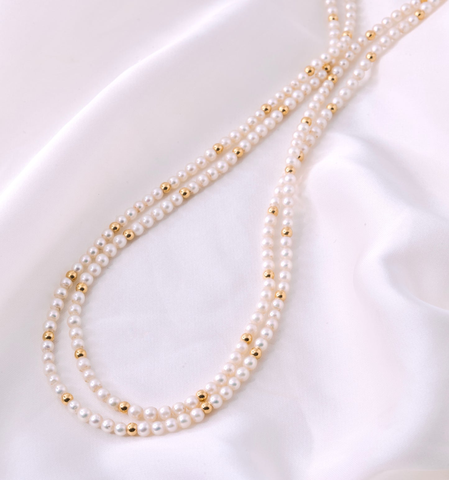 Mikimoto Pearl Gold Bead Necklace NL064