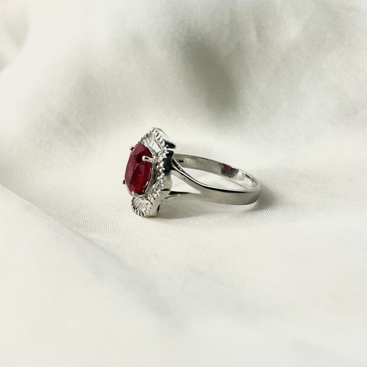 Ruby Baguette Diamond Ring RG052