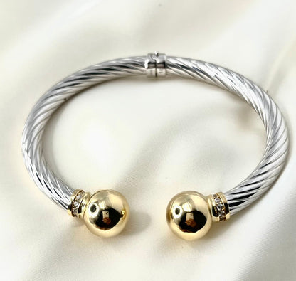 Spiral Bangle Two-tone BR016