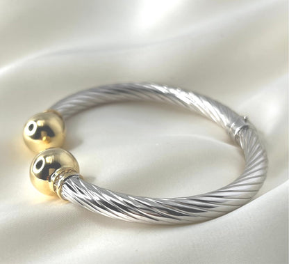 Spiral Bangle Two-tone BR016